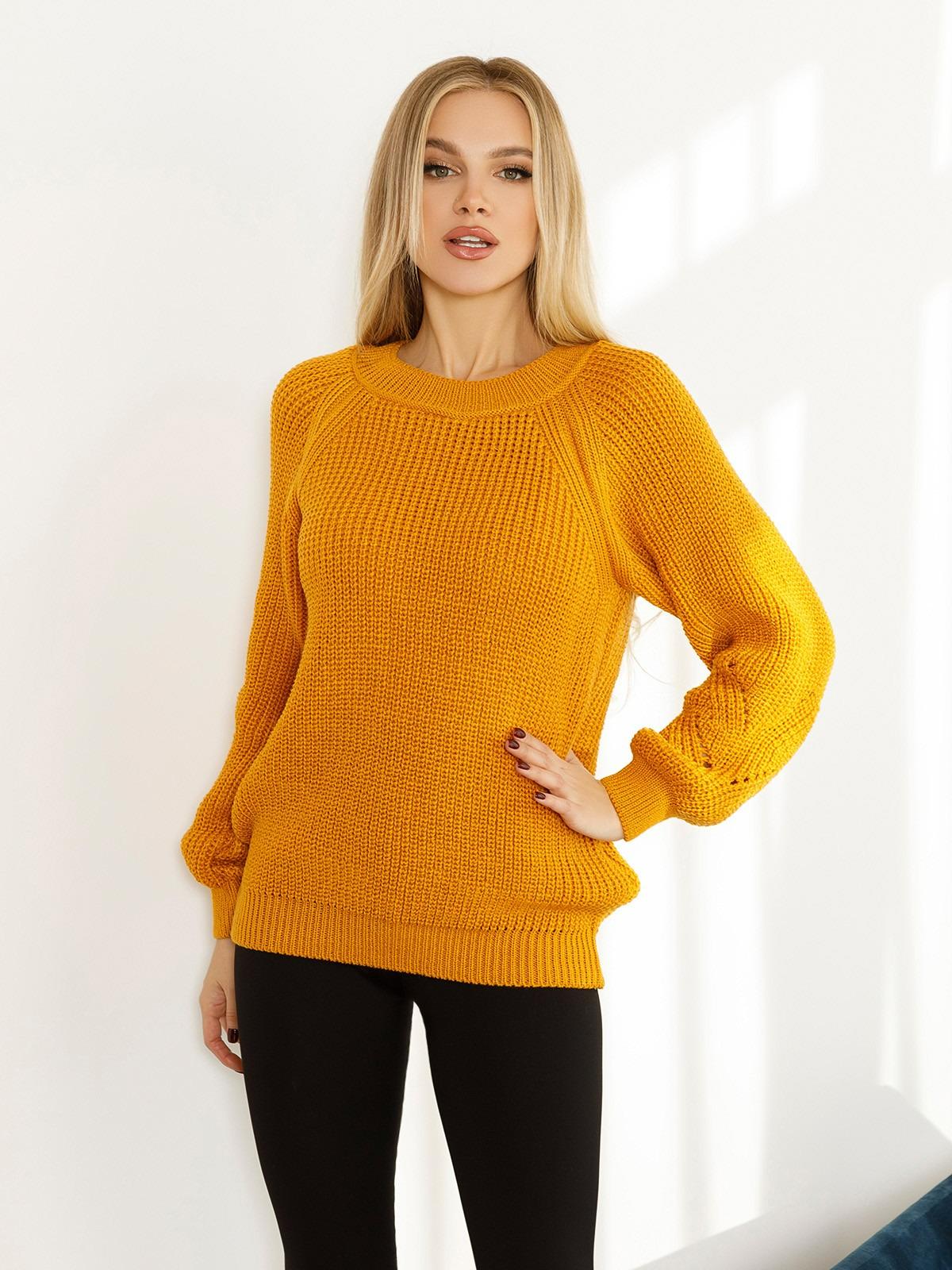 Светр жіночий Соня оверсайз р. 48 Гірчичний (222-нс)