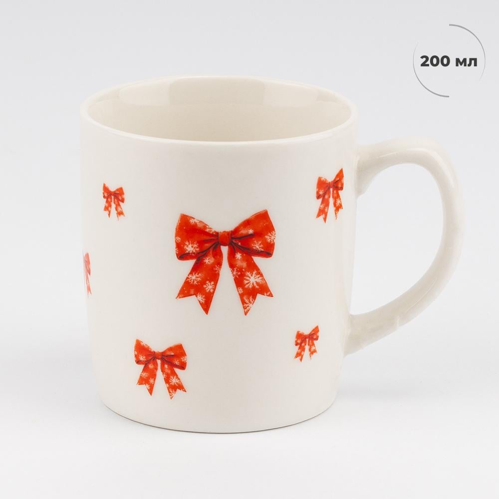 Чашка з ложечкою Різдвяні бантики 200 мл (9250-012) - фото 4 Чашка з ложечкою Різдвяні бантики 200 мл (9250-012) - фото 4