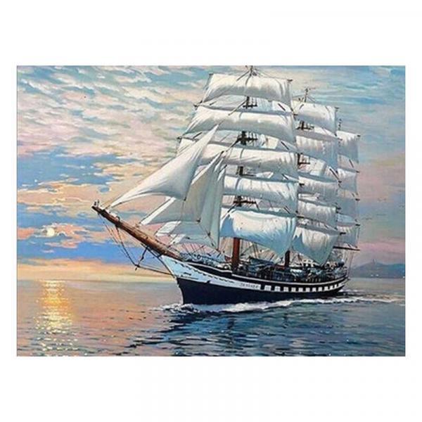 Алмазна мозаїка TK Group Білі вітрила 40х30 см з рамкою в коробці (GB74478-mt)