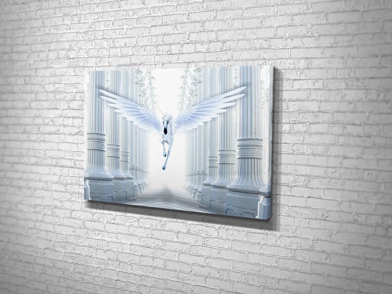 Картина для интерьера детскую Белый пегас 120x80 см (555)