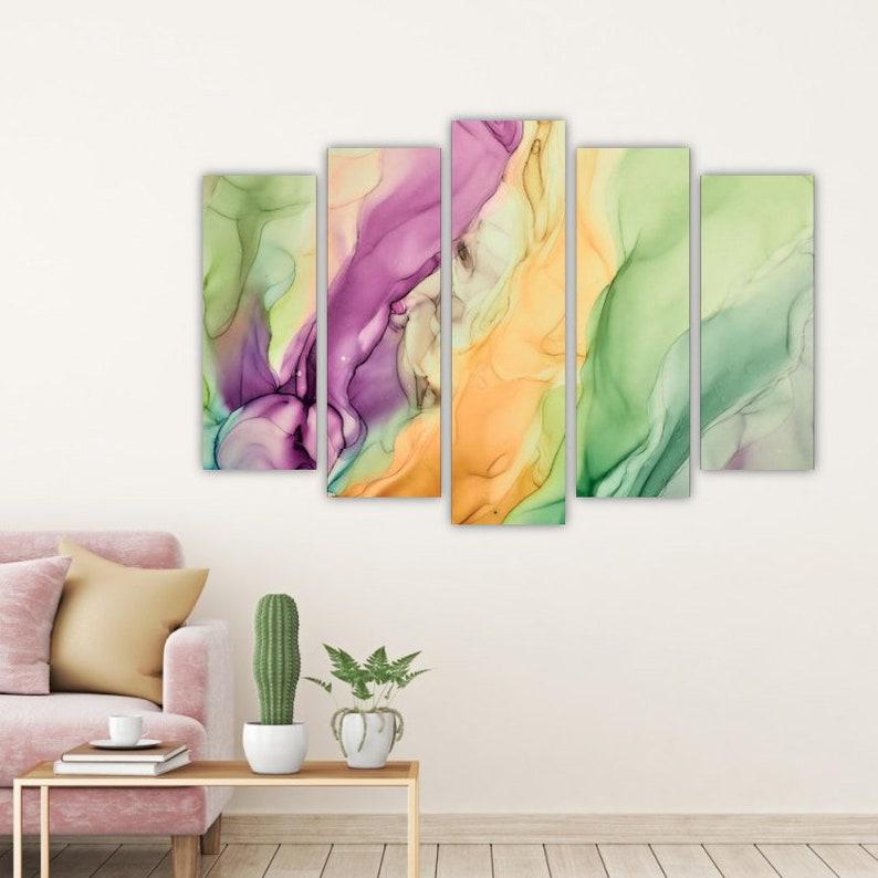 Модульная картина KIL Art Акварельный красочный холст из пяти частей на холсте 137x85 см (M51_L_169)