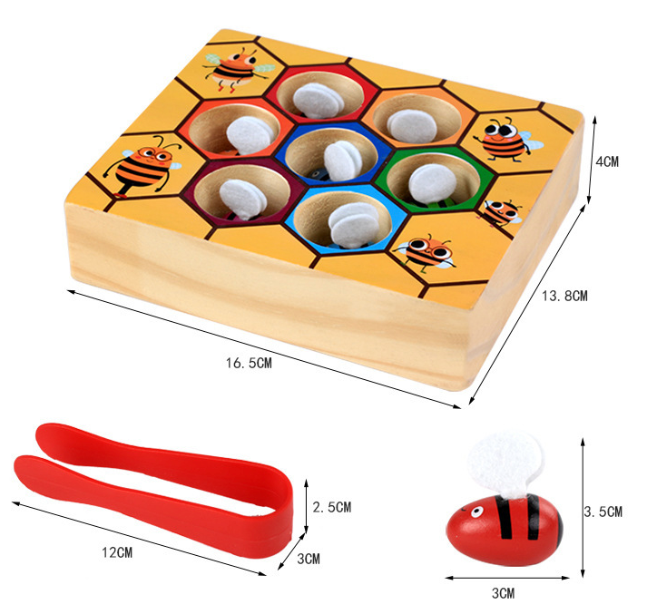 Развивающая деревянная игра сортер Goodcow Пчелиный улей с пинцетом - фото 8 Развивающая деревянная игра сортер Goodcow Пчелиный улей с пинцетом - фото 8