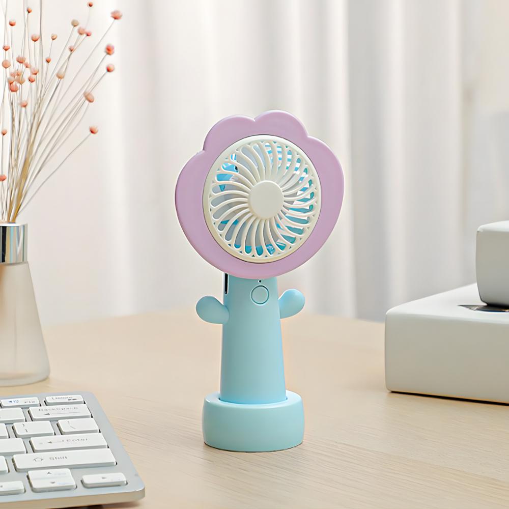 Вентилятор портативный на аккумуляторе и USB Цветок Фиолетовый (51-фио-BT-8861) - фото 7 Вентилятор портативный на аккумуляторе и USB Цветок Фиолетовый (51-фио-BT-8861) - фото 7