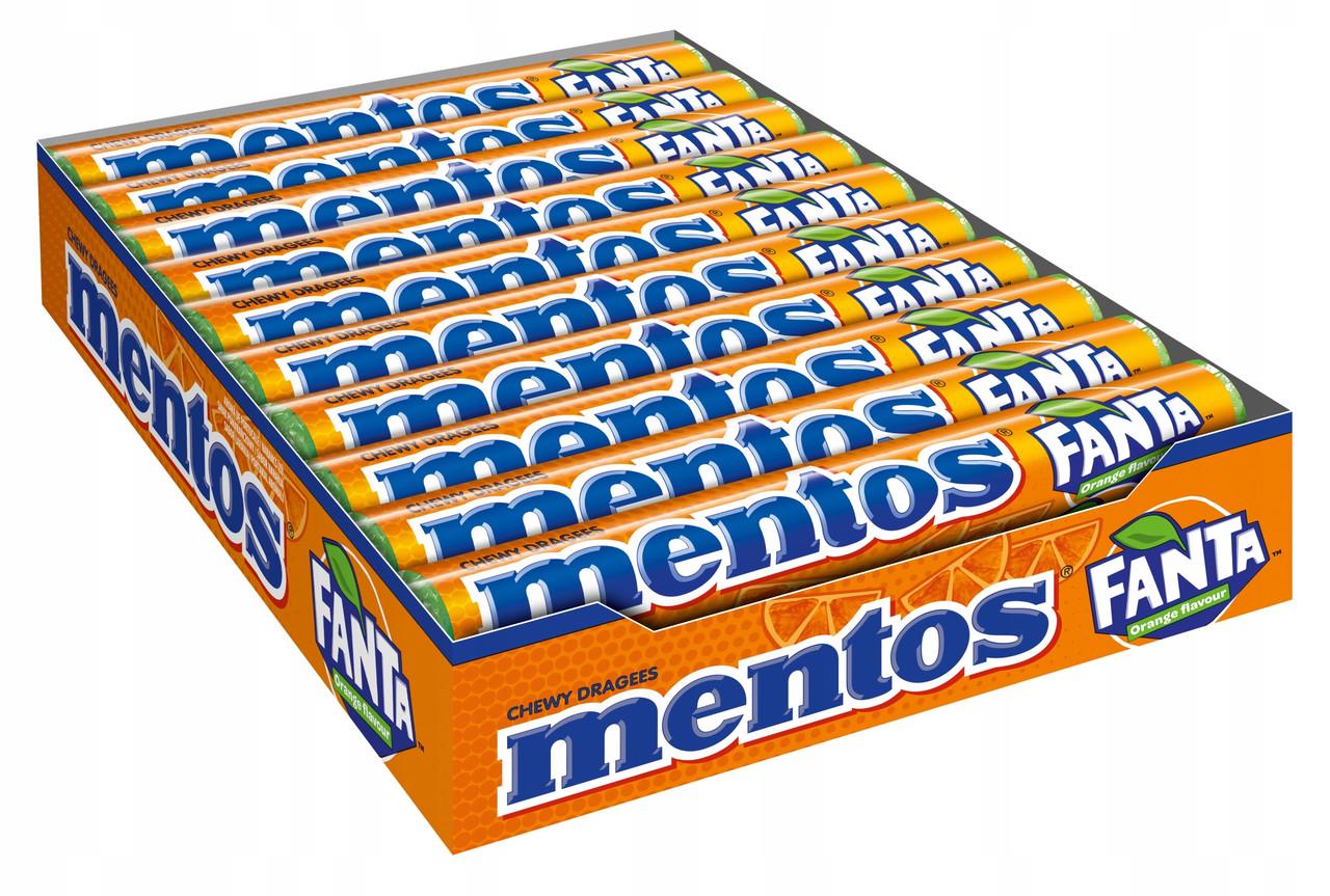 Драже Mentos Fanta апельсиновий смак 38 г 20 шт. (2152727043)
