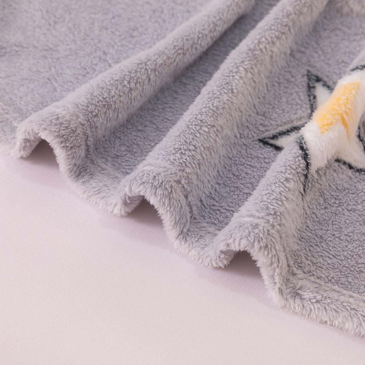 Плед-покривало Malloory Home Плюшевий з мікрофібри Зірки 200x230 см Сіро-блакитний (1873-9) - фото 3