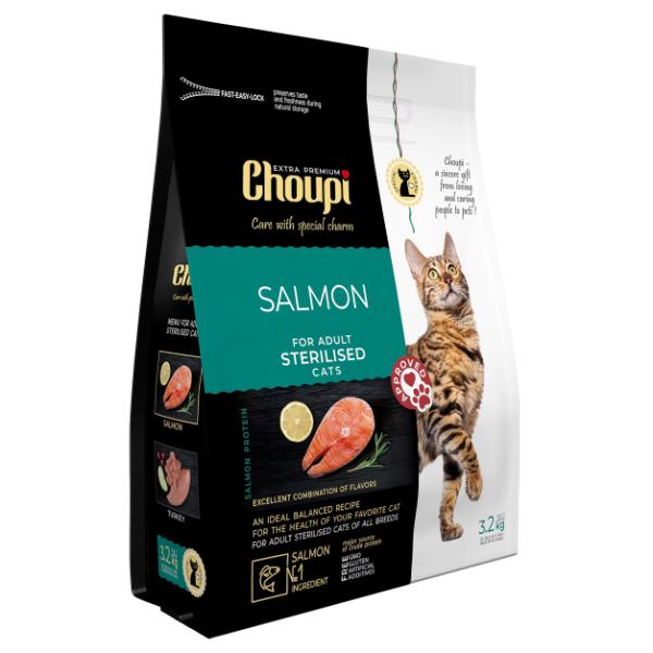 Корм для кошек сухой CHOUPI для стерилизованных кошек всех пород Лосось 3,2 кг (000024471)