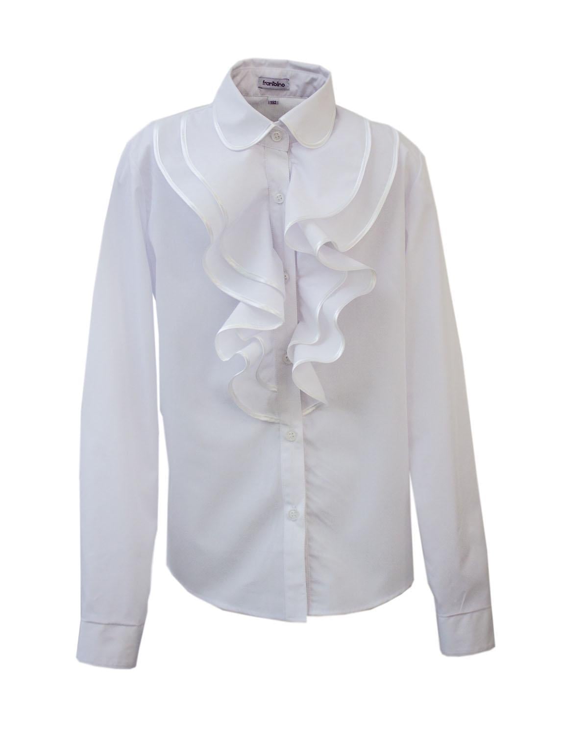 Блузка для девочки Mevis Frantolino с воланами 1205-132 140 см Белый Блузка для девочки Mevis Frantolino с воланами 1205-132 140 см Белый