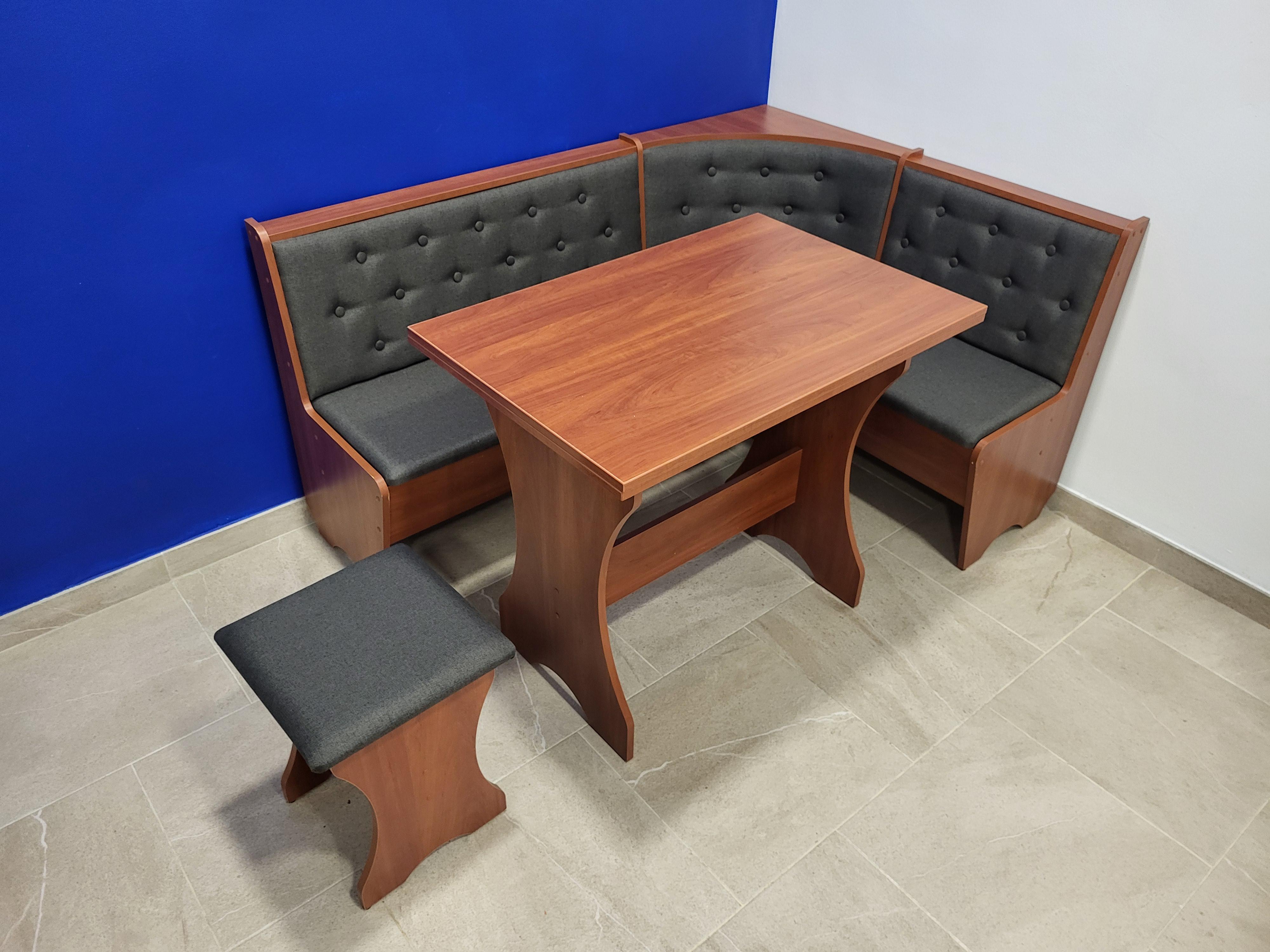 Кухонный уголок Семейный с раскладным столом и табуретом 113,5х153,5 см Яблоня/Мальмо (KST-Y-M)