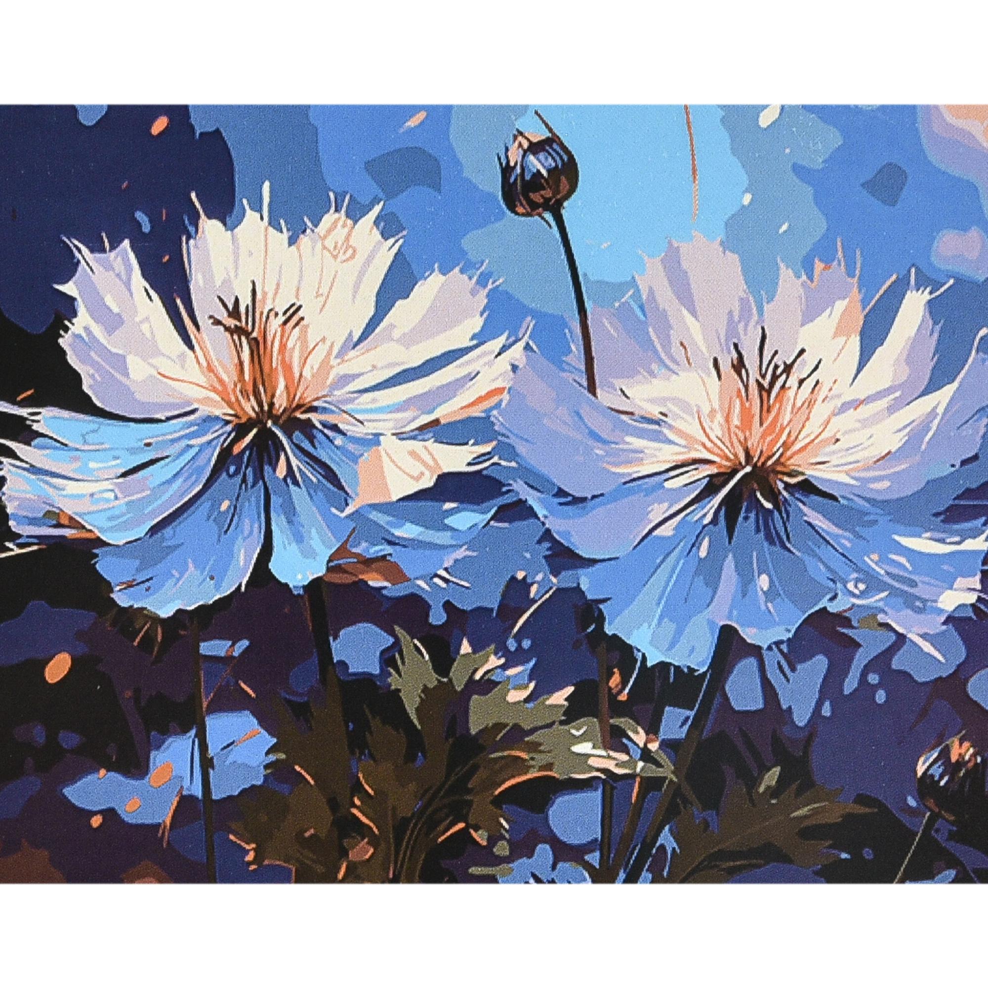 Картина за номерами Strateg Преміум Вишукані пелюстки з лаком та рівнем 40x50 см (Str-VA-4633)