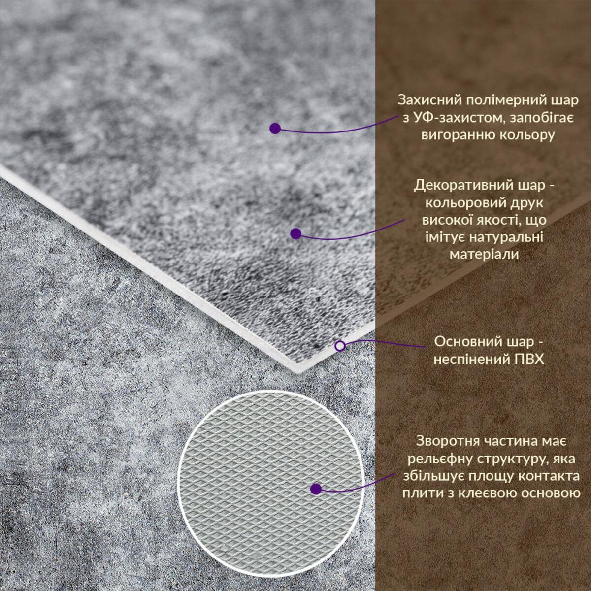 Плита декоративна ПВХ 600х600х3 мм Попелястий мармур (SW-00001626) - фото 2 Плита декоративна ПВХ 600х600х3 мм Попелястий мармур (SW-00001626) - фото 2