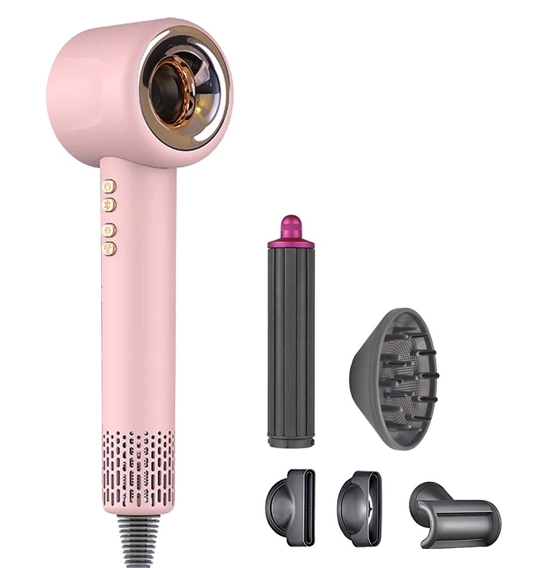 Фен-стайлер для волос Onuliss Hair Dryer с магнитной насадкой Локон Розовый (25810193)