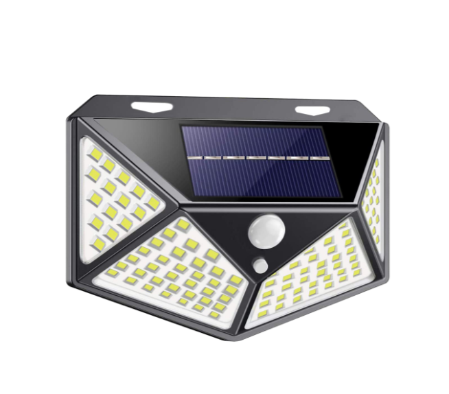 Ліхтар сонячний настінний Garden Line SOL6124 з датчиком руху 100 LED 13,5x5,5x9,7 см Холодне біле світло