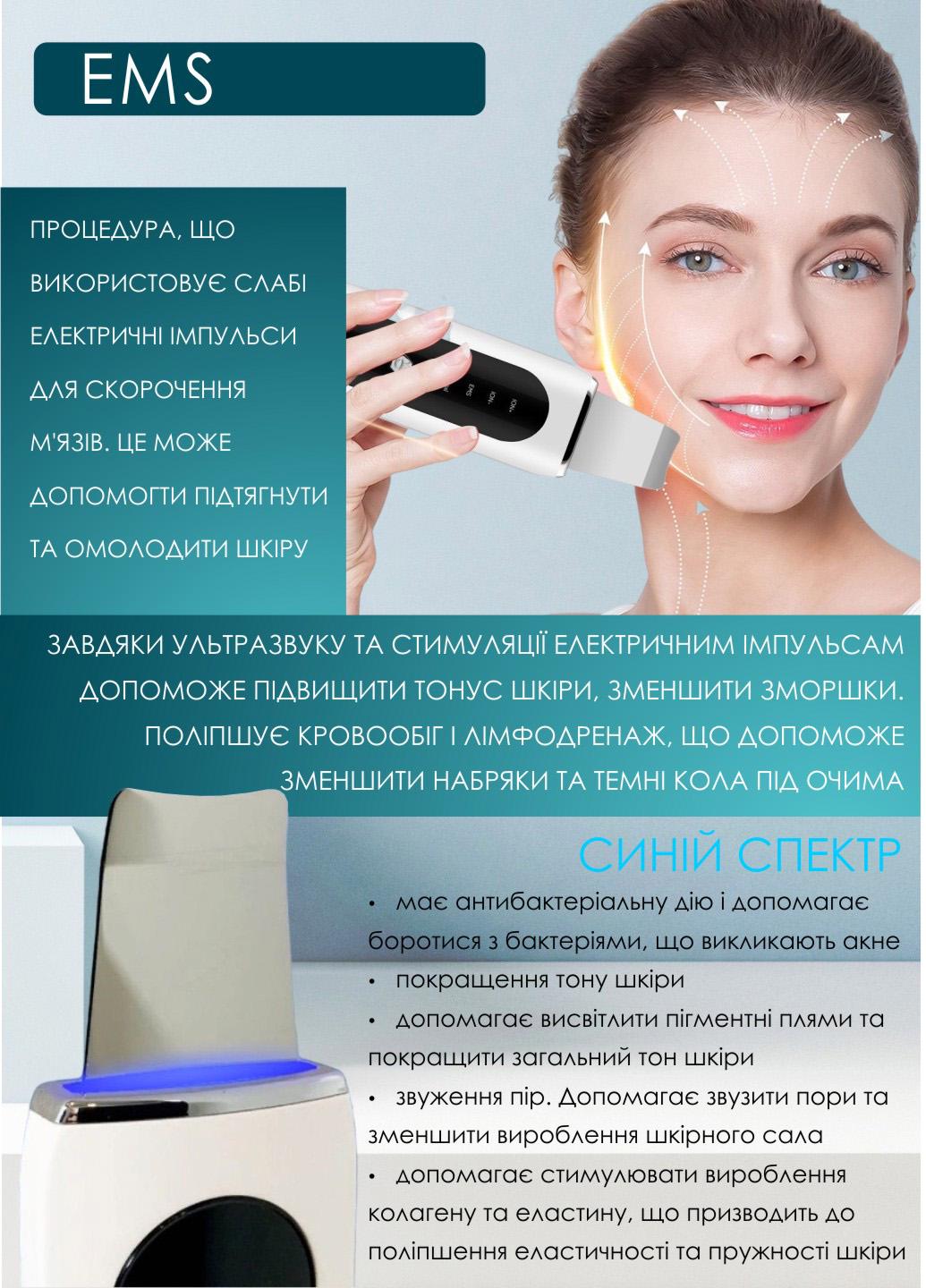 Скрабер для глибокого очищення обличчя Beperfect Perfect face ультразвуковий портативний - фото 10