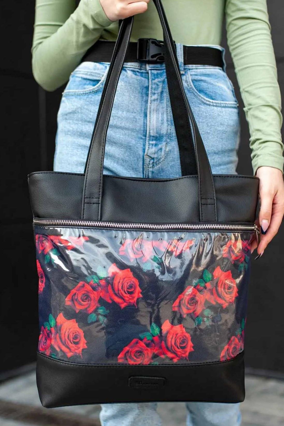 Сумка-шопер Ghost Red roses Чорний (SHGH02055)