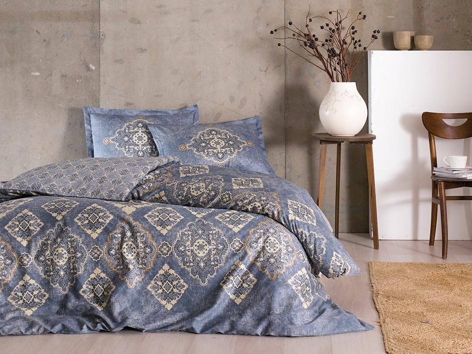 Постельное белье Tac Marilla lacivert сатин евро (2000022282148)