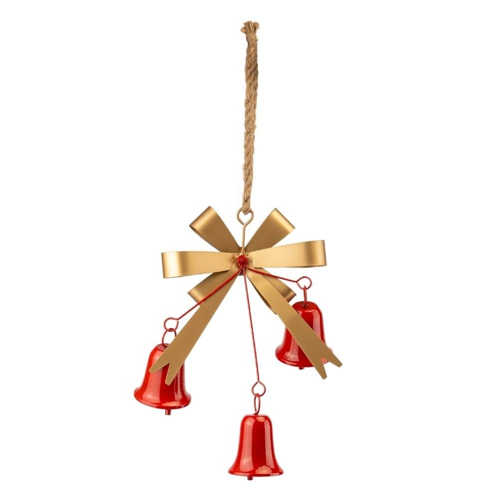 Підвіска металева з бантом і 3 дзвіночками 62 см (6033-015)