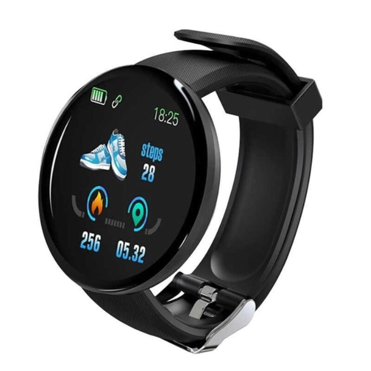 Смарт-часы BauTech D18 IP65 шагометр пульсометр Черный (KG-10937)