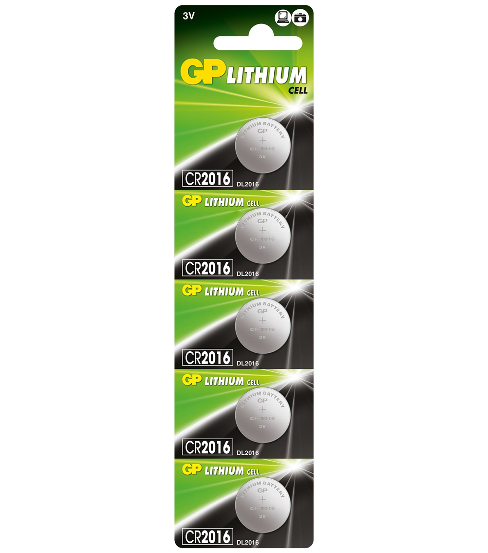 Набор батареек литиевых GP CR2016-8C5 3V 5 шт. (26025859)