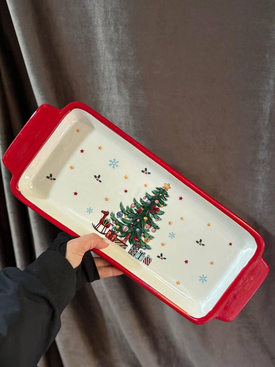 Блюдо сервірувальне новорічне YIWU New Year порцелянове 39х15х2 см (CR-1-1) - фото 5