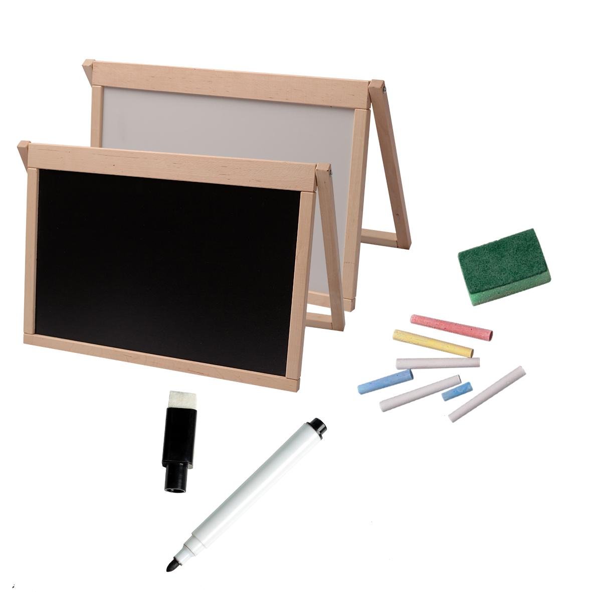 Мольберт настільний двосторонній магнітний дерев'яний 3в1 52x37x2 см (4310) - фото 1