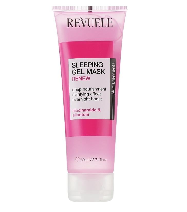 Восстанавливающая маска для лица ночная Розовая Revuele Sleeping Gel Mask 80 мл (5060565105973)