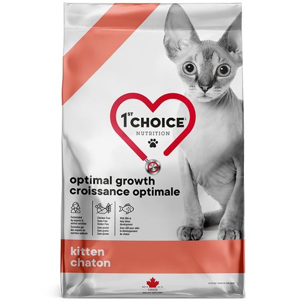 Корм сухой супер премиум для котят 1st Choice Kitten Optimal Growth рыба 1,8 кг (ФЧККР1,8) - фото 1