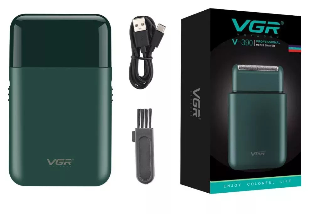 Шейвер акумуляторний з висувним тримером VGR V-390 сіткова для бриття бороди/вусів/голови (ML-04528)