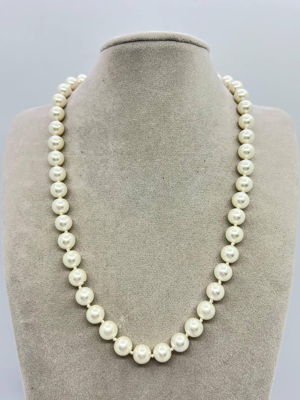 Бусы майорка 8 мм 44 см Белый (10876)