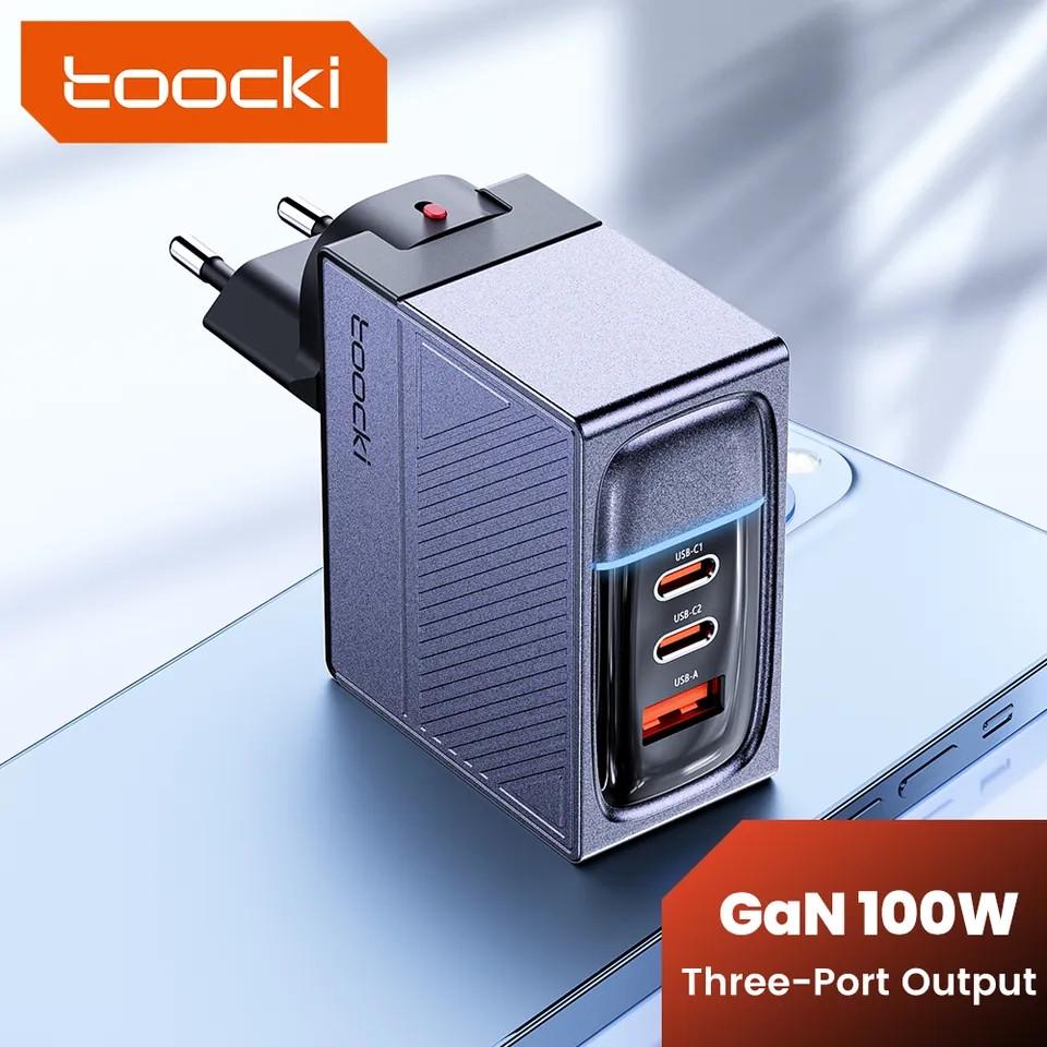 Зарядний пристрій мережевий Toocki GAN 100W 2 Type-C/1 USB з кабелем 100w (25397374) - фото 2 Зарядний пристрій мережевий Toocki GAN 100W 2 Type-C/1 USB з кабелем 100w (25397374) - фото 2