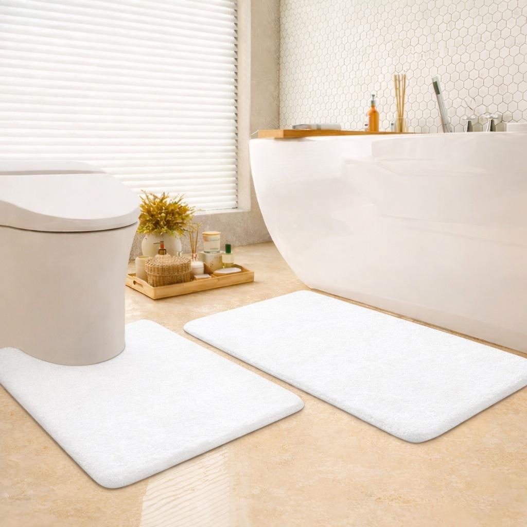 Набор ковриков для ванной VELVET с эффектом памяти 50х80 и U-образный 50х50 см 2 шт. Белый (7802821)