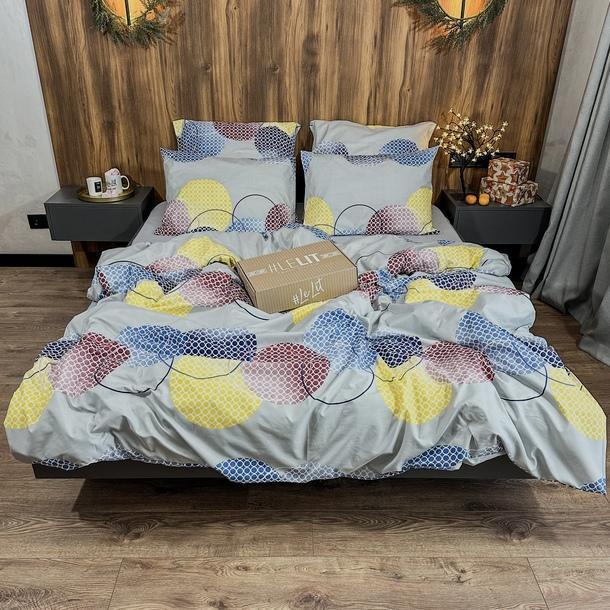 Постільна білизна Lelit полікотон полуторний Світло-сірий з принтом (P-0078)