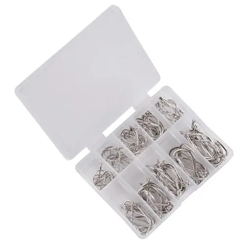 Крючки для рыбалки 11-20 мм с кольцом 100 шт. Серебристый (b16e6266)