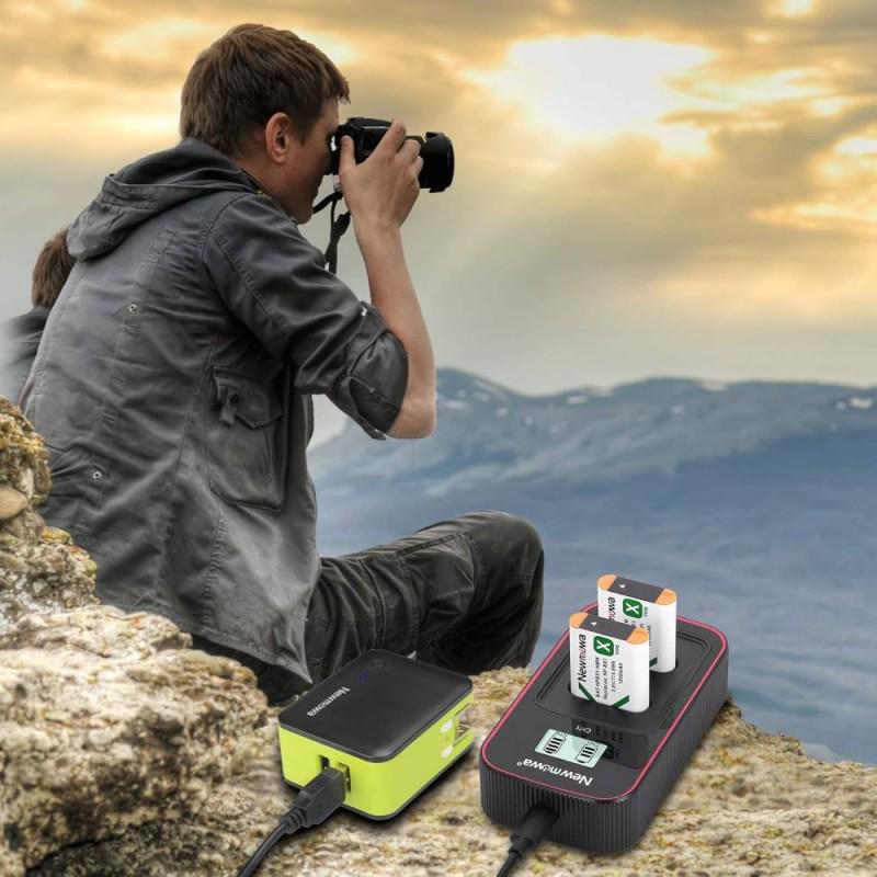 Зарядний пристрій Newmova для акумуляторів фотокамер Sony NP-BX1 на 2 слота живлення через USB з дисплеєм (3309920) - фото 4