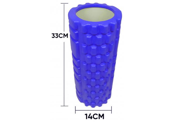 Массажный ролик EasyFit Grid Roller 33 см v.1.1 Синий (EF-2020-Bl) - фото 2