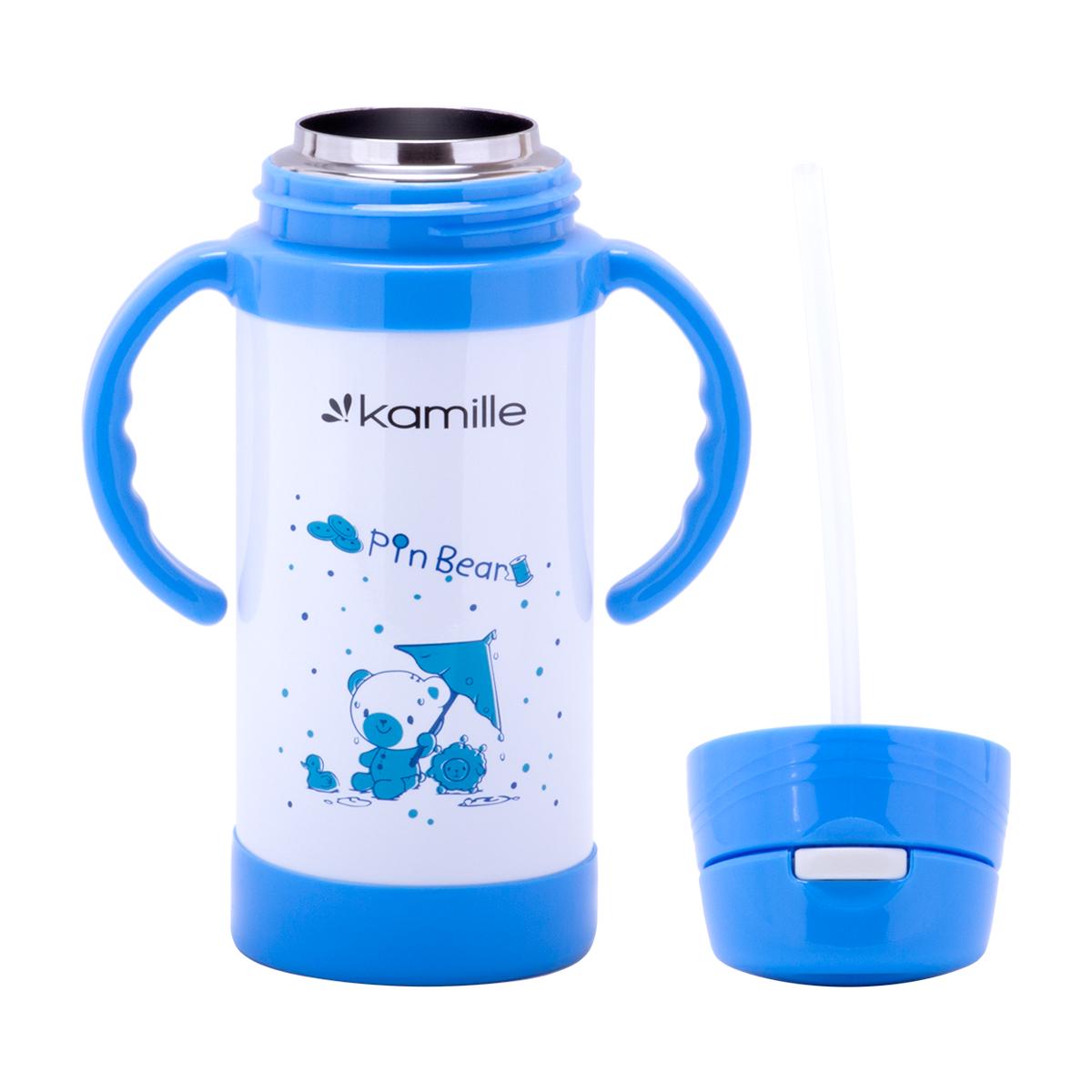 Термос дитячий Kamille з трубочкою із нержавіючої сталі 350 мл Блакитний (14883052) - фото 4 Термос дитячий Kamille з трубочкою із нержавіючої сталі 350 мл Блакитний (14883052) - фото 4