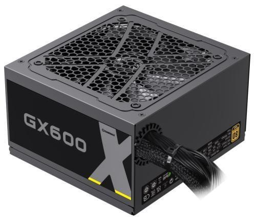 Блок питания 600 Вт, GameMax GX-600, черный, 80+ золотистый, Active PFC, 12 см, 3xMolex / 6xSATA / 4x6+2-pin / 2x4+4-pin /