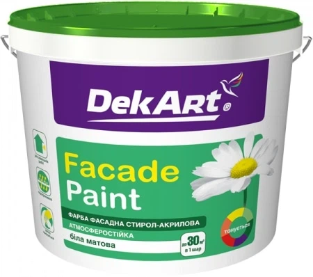 Краска водоэмульсионная фасадная DekArt Эсо Fasade 6,3 кг Белый мат (000011348)