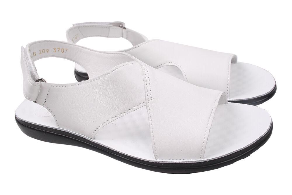 Босоножки женские Tibet на низком ходу из кожи р. 41 Белый (1098-20LBC)
