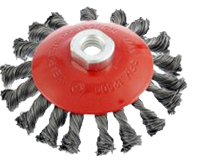 Щетка для КШМ Grad 115 мм М14 конусная крученая (53828)