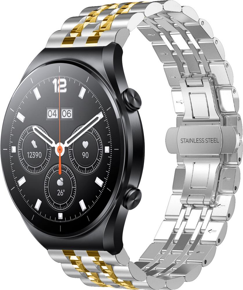 Браслет металлический Spinye Line для Xiaomi Watch S1 (Acttive) Silver Gold (28988-67)