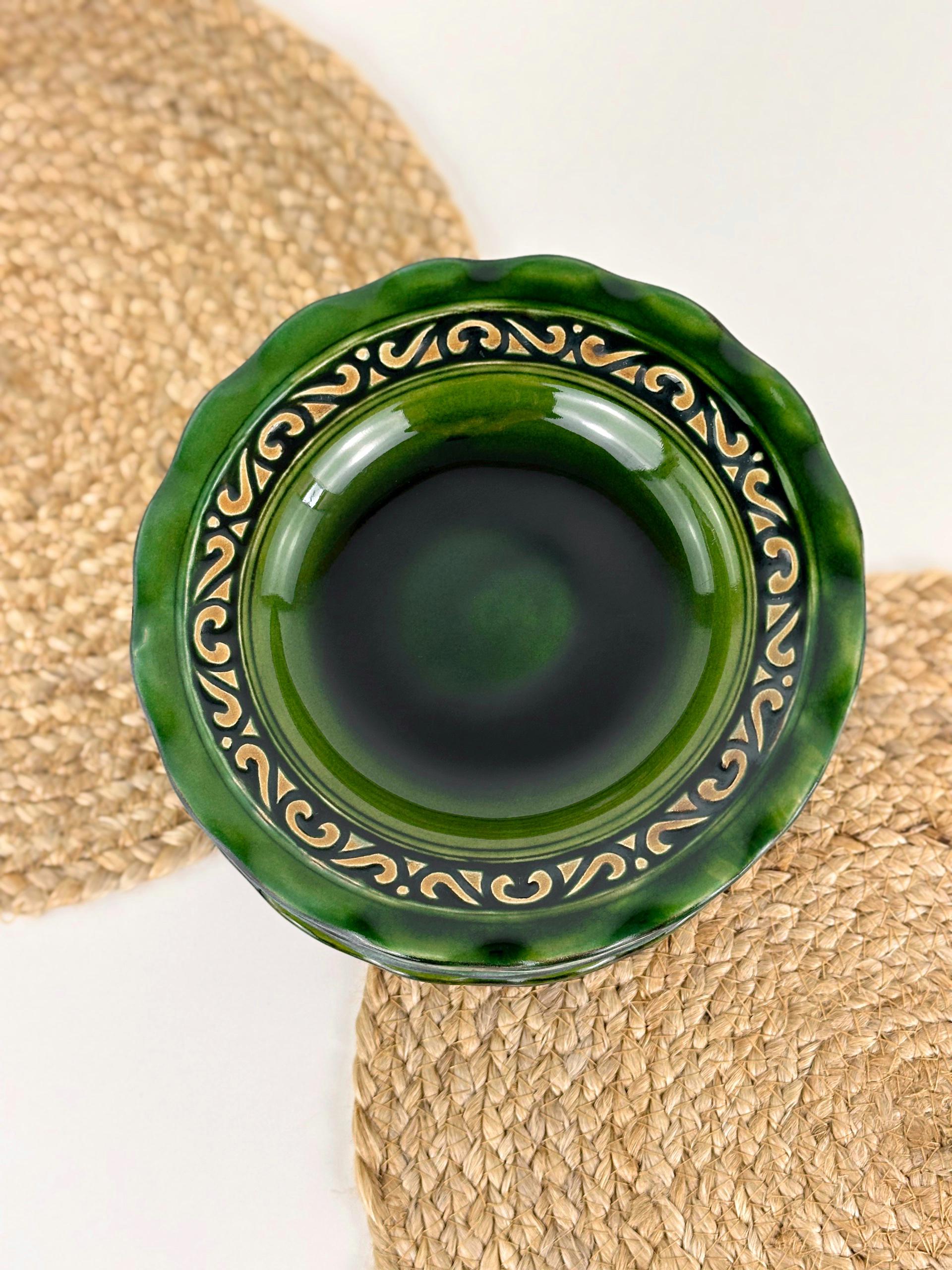 Набор глиняных глубоких тарелок Гражда 20 см х 12 шт. Коричневый (17019-20) - фото 6