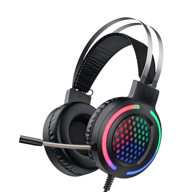 Наушники игровые с подсветкой НОСО ESD03 Gaming LED Headphones полноразмерные Черный