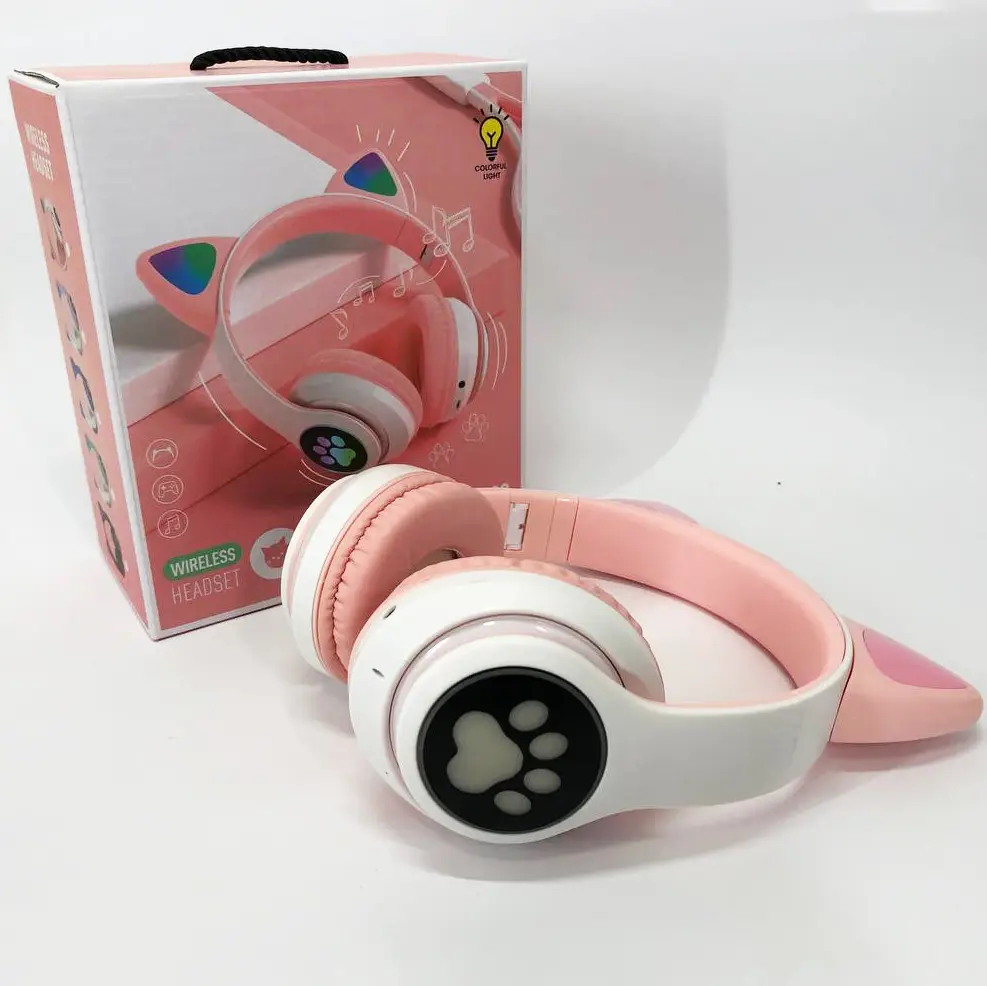 Наушники STN-28 Bluetooth с кошачьими ушками и микрофоном Розовый (14152936) - фото 5 Наушники STN-28 Bluetooth с кошачьими ушками и микрофоном Розовый (14152936) - фото 5