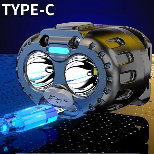 Ліхтар налобний 666-2XPL waterproof/Li-Ion/USB-C/Motion sensor/Power indicator Black - фото 4