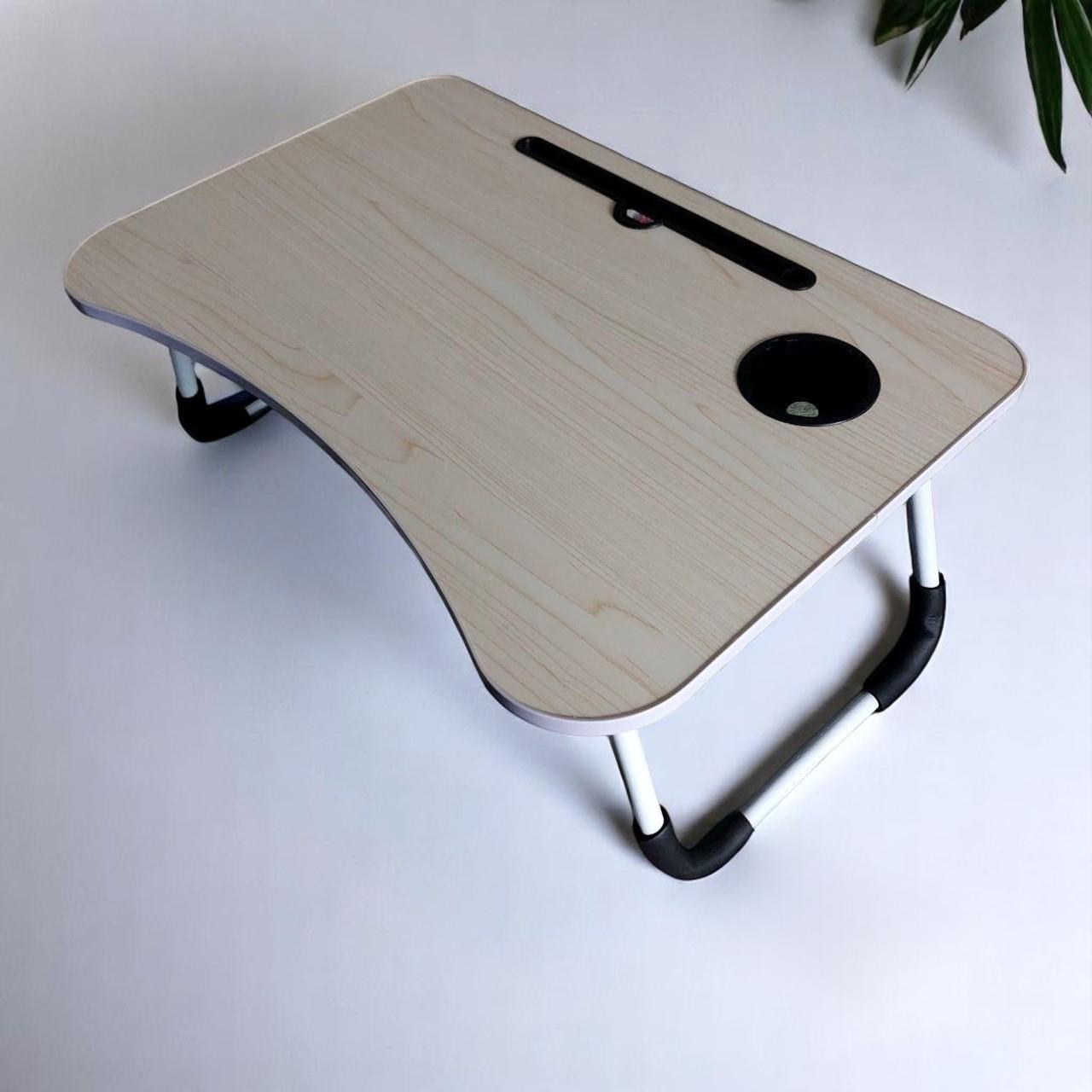 Столик-підставка розкладний для планшета та ноутбука 60х40х28 см Білий