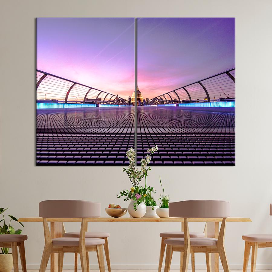 Настенний декор Футуристический мост Миллениум в Лондоне 165x122 см (A700-2)