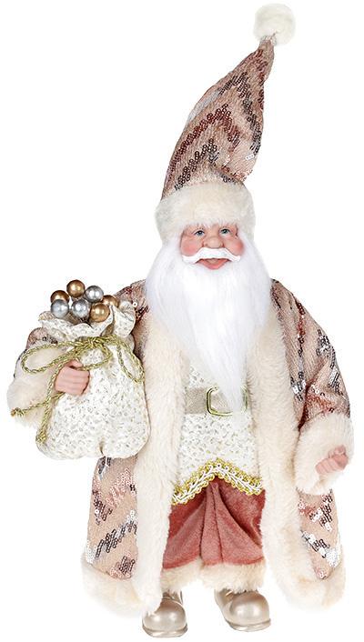 Фігура декоративна Санта з мішком 30 см Рожевий