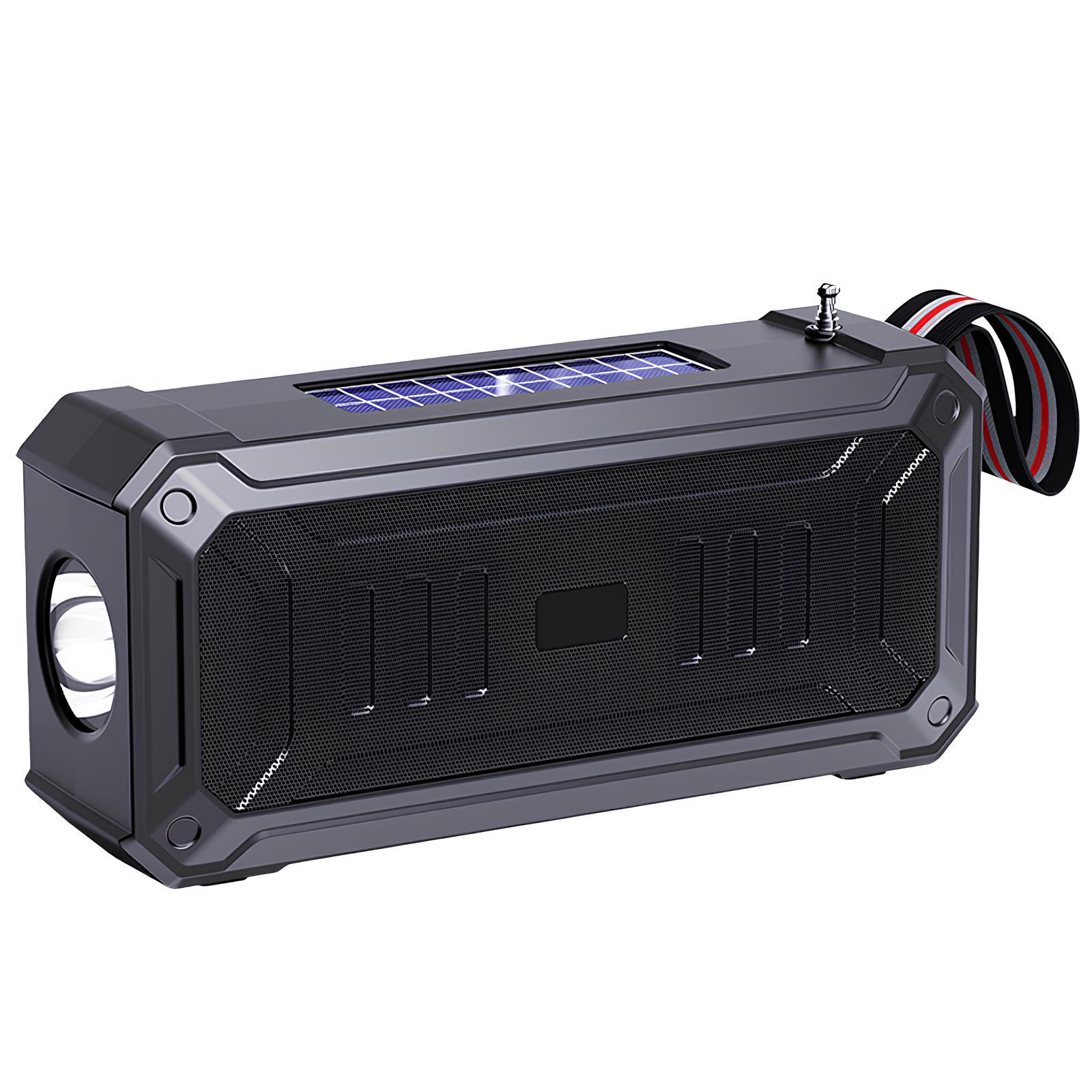 Радіоприймач з акумулятором та сонячною панеллю MP3-плеєр USB/microSD