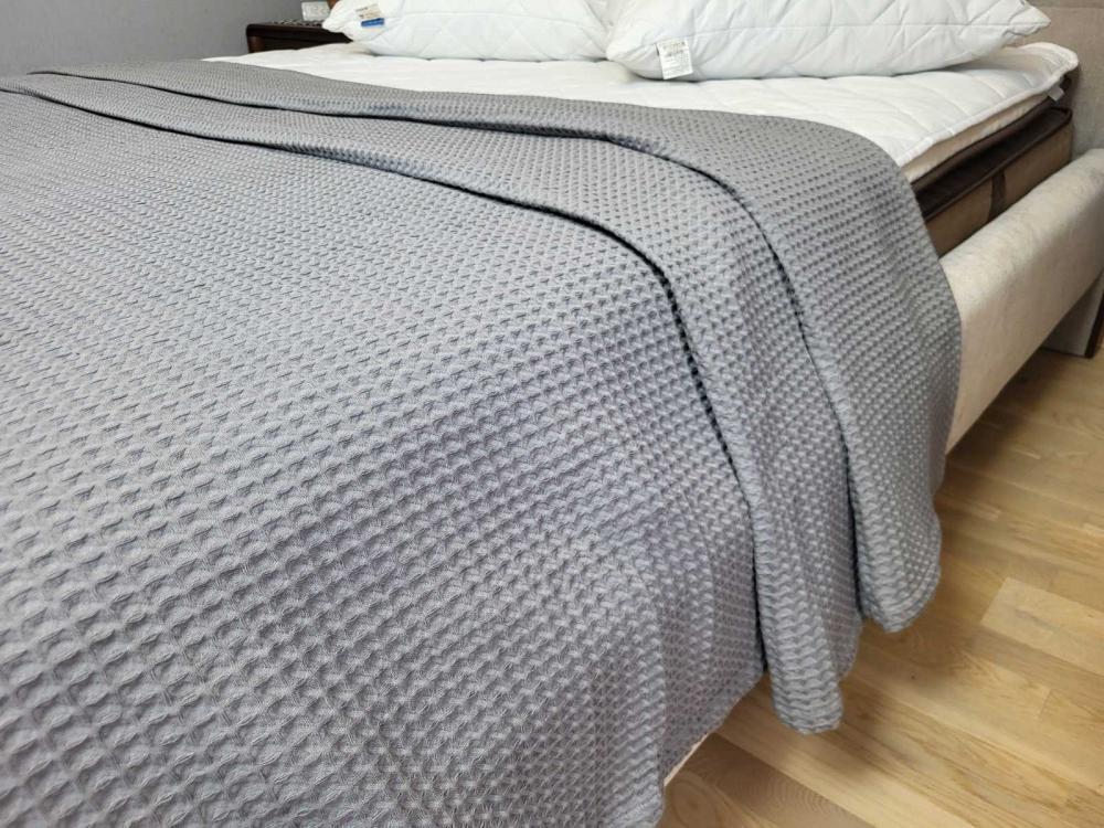 Покрывало Пике Сота 200x220 см Серый (11087) - фото 3 Покрывало Пике Сота 200x220 см Серый (11087) - фото 3