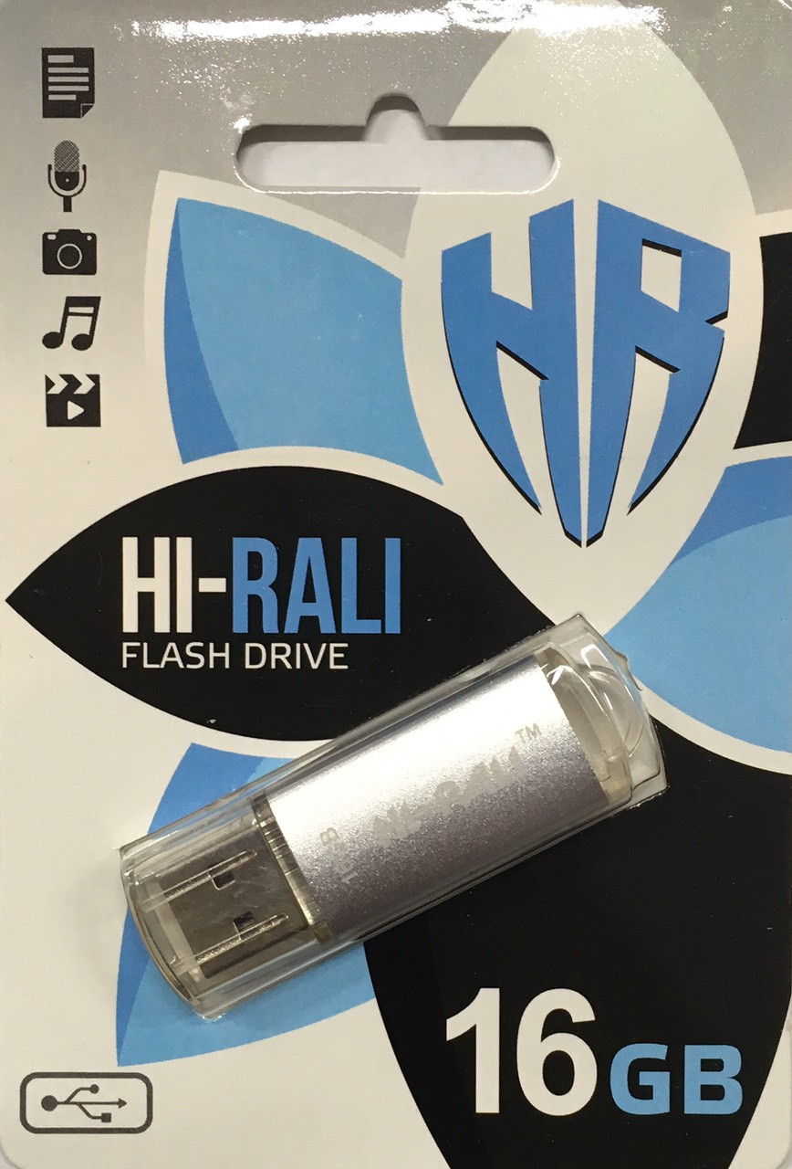 Флеш накопитель USB Hi-Rali Corsair series 2.0 16Gb Silver (1414402287)